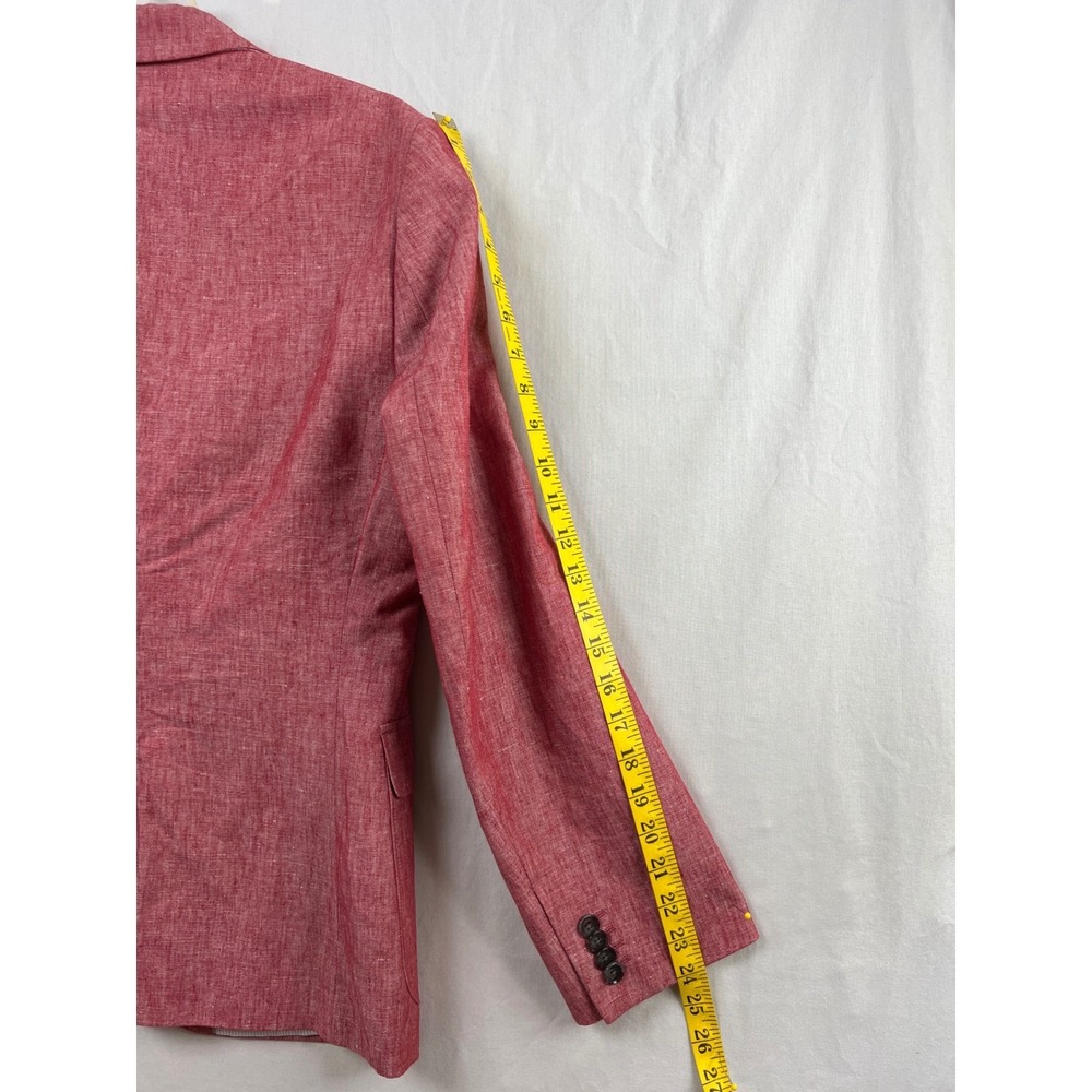 Express Blazer Men Slim Fit Red Photographer 36 S Two-Button Sport Coat Linen Bl - Picture 6 of 9